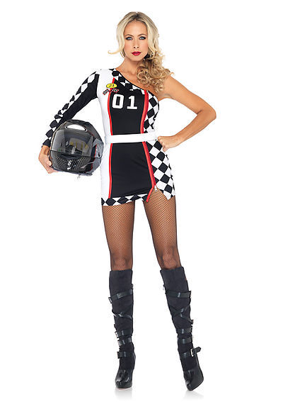 2PC. First Place Racer Costume Set With Dress With Double Side Zipper And Velcro Belt