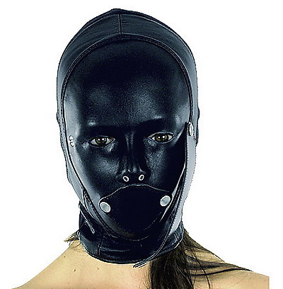Anatomische Leder Maske mit flexiblem Stoffeinsatz