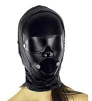 Anatomische Leder Maske mit flexiblem Stoffeinsatz