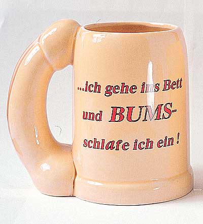 Bierseidel m. Penisgriff 19cm: Bierseidel m. Penisgriff 19cm