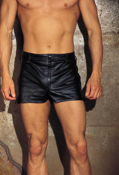 Shorts Leder schwarz