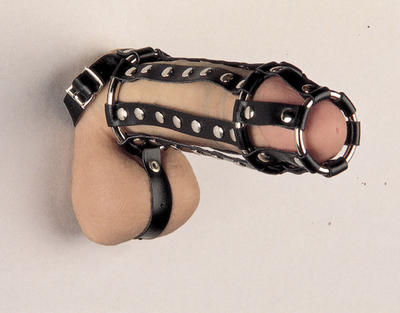 Penismanschette Leder schwarz