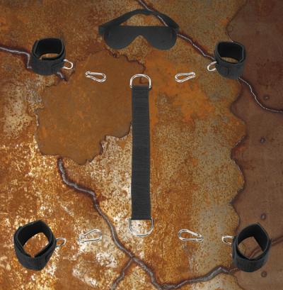  Bondage Set, 10 Teile schwarz mit Klettverschluss
