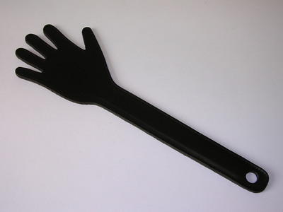 Klatsche Leder schwarz