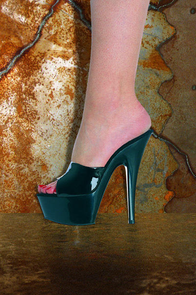 High Heels, 5cm Plateau schwarz