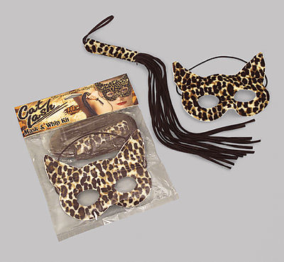 Leopard-Maske-Peitschen-Set