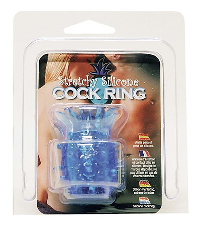 Stretchy Silicone Cockring blau: Ananas-Cockring