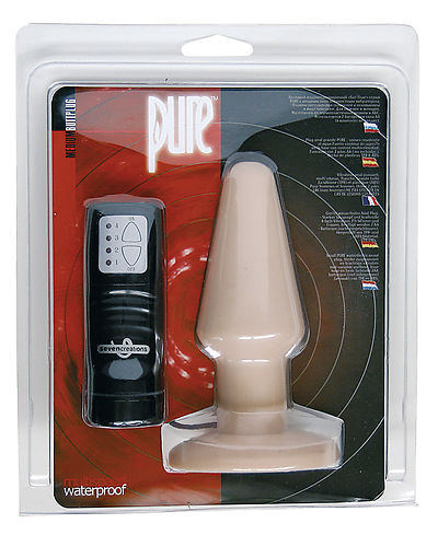PURE Anal Butt Plug mit Vib. flesh L