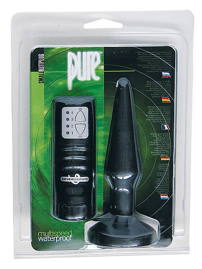 PURE Anal Butt Plug mit Vib. black S