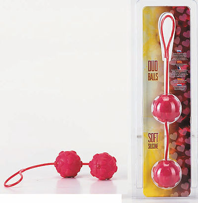 Duo Balls Soft-Silicone red with hearts