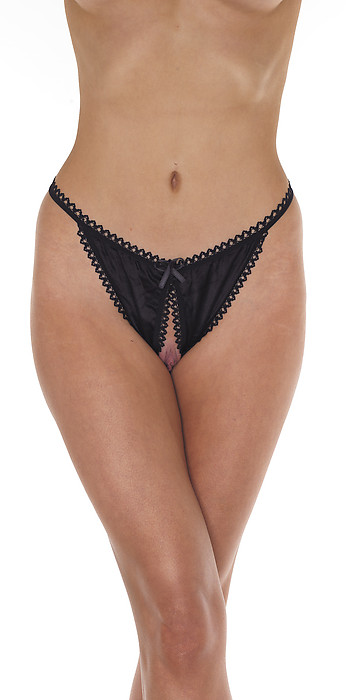 Slip (Tanga) offen schwarz
