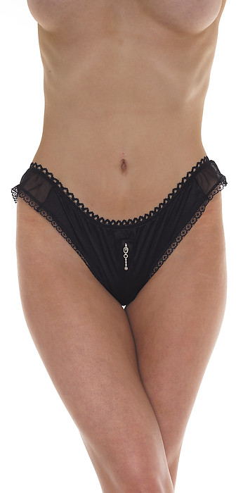 Slip mit Rei�verschluss schwarz