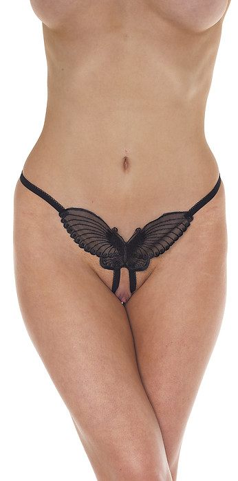 Slip (G-String) offen schwarz