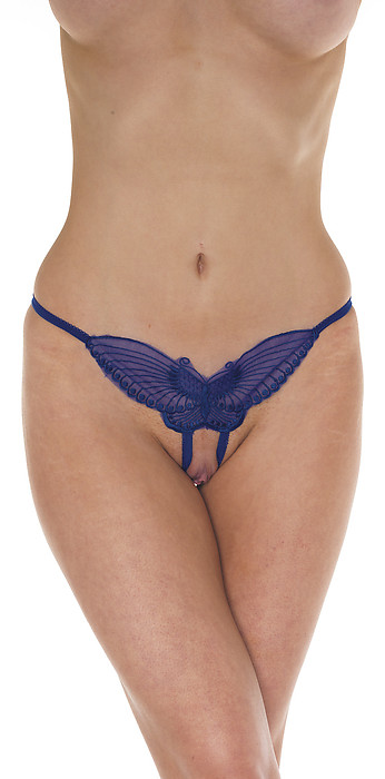 Slip (G-String) offen blau