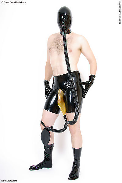 Latexkleidung von Latexa: Latex-Urinslip für Unisex mit Gewinde Latexa 3232: Latex-Urinslip für Unisex mit Gewinde
