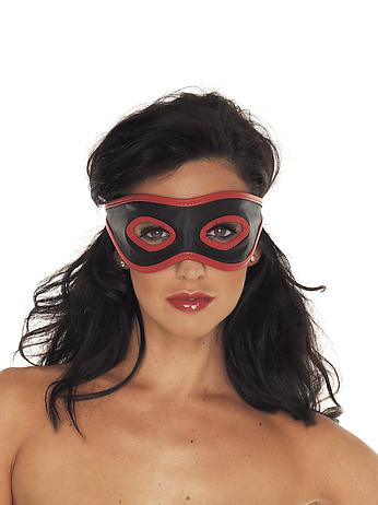Rimba 5387592000: Augenmaske offen Leder schwarz/rot