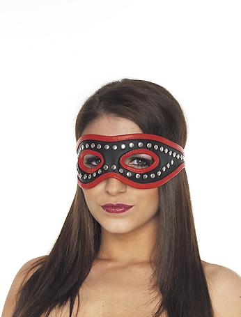 Rimba 5387593000: Augenmaske offen Leder schwarz/rot mit Nieten