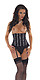Taillen Corset + G-String schwarz/weiß 5381785004 von Rimba
