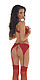 1/2 Cup BH, String, Straps + Strümpfe rot 5381084002 von Rimba Leder, Lack, Latex und SM von Rimba günstig online bestellen