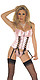 Leder, Lack, Latex und SM von Rimba günstig online bestellen Mieder, String + Strümpfe rosa/schwarz 5381822004 von Rimba