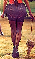 Straps-Nylons mit Naht