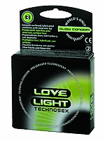 Leucht-Kondome "Love Light"  3 St.