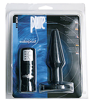 PURE Anal Butt Plug mit Vib. black M