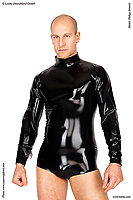 Herren-Latexbody mit langen Ärmeln und Reißverschluss