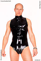 Herren-Latexbody mit Schrittklappe und Reißverschluss