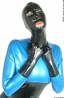 Kurze dünne Latexhandschuhe mit Rollrand, 0,25 mm