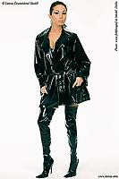 Genähte Latex-Herrenjacke mit Gürtel