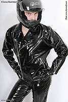 Latex-Motorradjacke