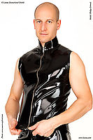 Latexherrenweste mit Kontrastfarbe