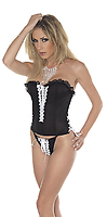 Bustier + String schwarz/weiß