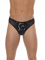 Slip (G-String) mit PVC front schwarz