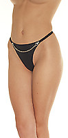Slip Leder schwarz mit Kette