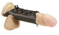 Penismanschette Leder schwarz