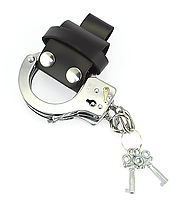 Handschellentasche Leder schwarz
