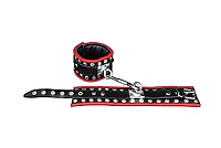 XXdreamSToys Leder-Fußfessel m. Nieten rot/schwarz