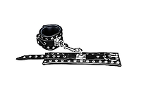 XXdreamSToys Leder-Handfessel m. Nieten schwarz