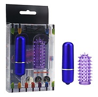EZ Mini-Vibrator mit Noppenhülle metallic-purple
