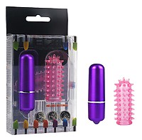 EZ Mini-Vibrator mit Noppenhülle metallic-pink
