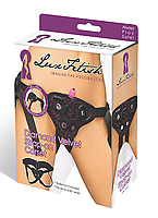LUX FETISH Diamond Velvet purple Strap-on Corset & Dildo