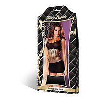 E.L. Fishnet Mini Dress blk S-L
