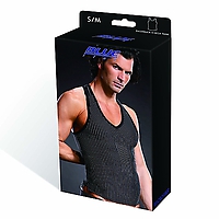 BLUE LINE Performance Microfiber Pinstripe V-Neck S/M