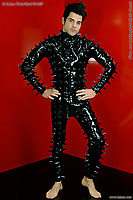 Latexganzanzug mit Spikes