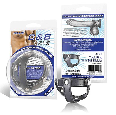 BLUE LINE C&B GEAR T-Style Cock ring with Ball Divider