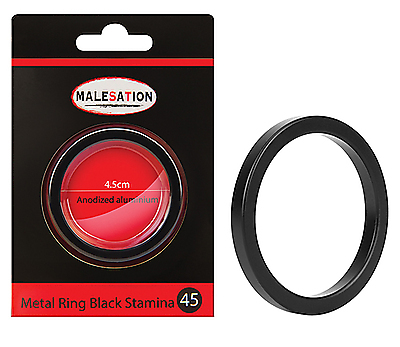 MALESATION Metal Ring Black Stamina 40