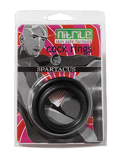 SPARTACUS Nitrile Cock Rings black (3er)