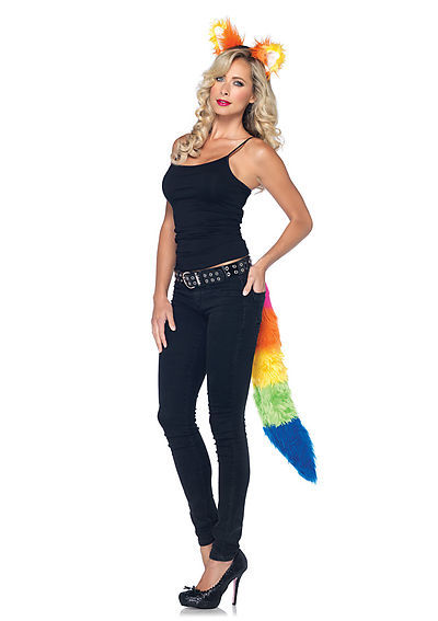 2PC. Kit With Furry Ear Headband And Furry Tail With Belt Loop